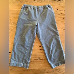L. L. Bean Wide Leg Drawstring Waist Blue Capri Sweat Pants Women’s Size M Prelo